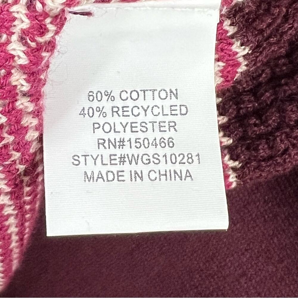 Market & Spruce sweater XXL burgundy stripe waffle weave pullover crew NEW - Picture 6 of 8